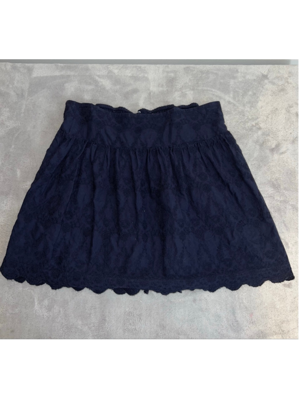 Women's Gap Navy Embroidered Scalloped Hem Mini Skirt M